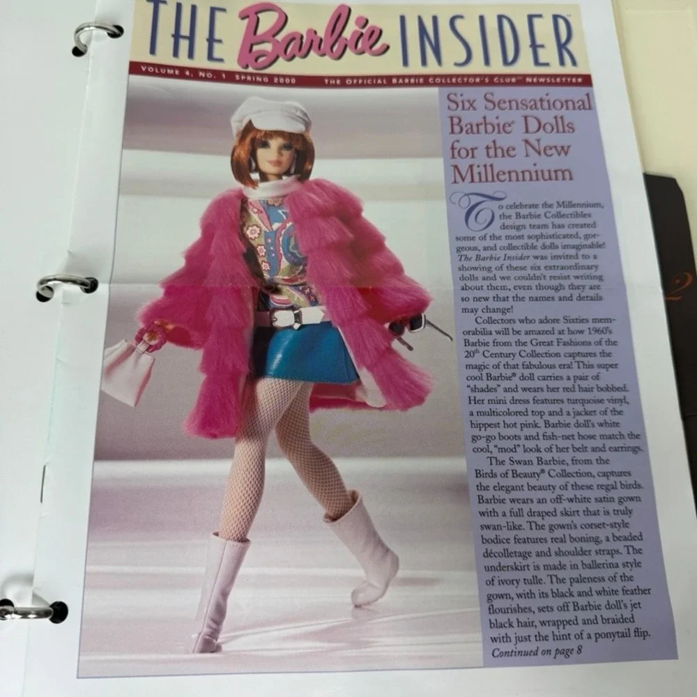 Official Barbie Collectors Club 2000 Binder Insider Newsletter Calendar Mattel